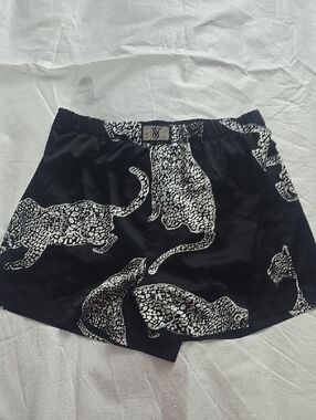 Black Leopard Print Boxer Shorts